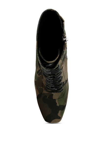 WYNDHAM Lace Up Leather Ankle Boots
