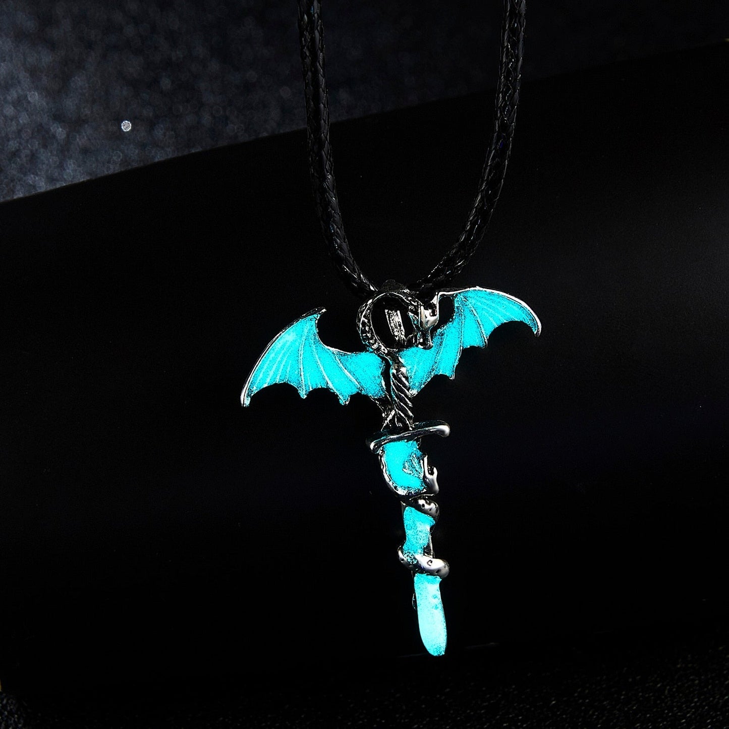 Dragon Glow in Dark Pendant Rope Necklace