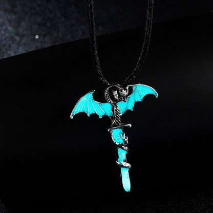 Dragon Glow in Dark Pendant Rope Necklace
