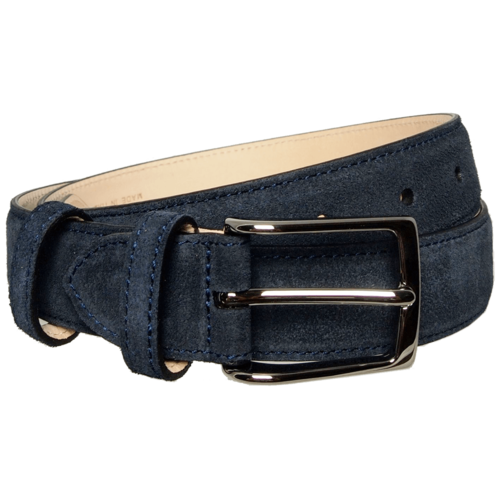 Sartorial Suede Belt Navy