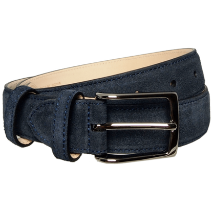 Sartorial Suede Belt Navy