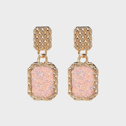 Geometric Alloy Dangle Earrings