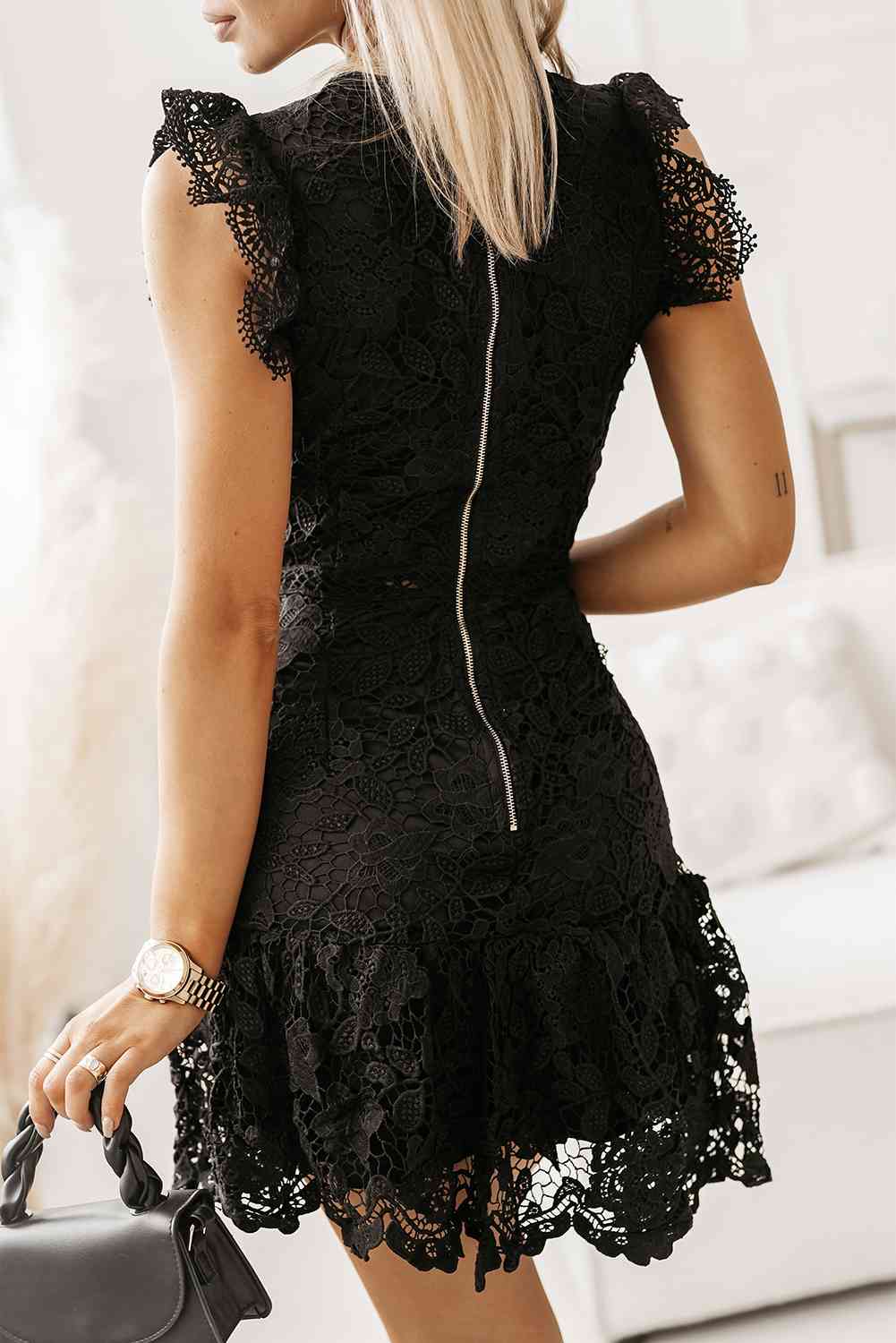 black lace cap sleeve dress Dylan & Davids Long Lace Short Sleeve Evening Dress, Formal Black Gown for Galas, Women's, Size: Small