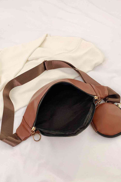 Leather Sling Bag with Small Purse