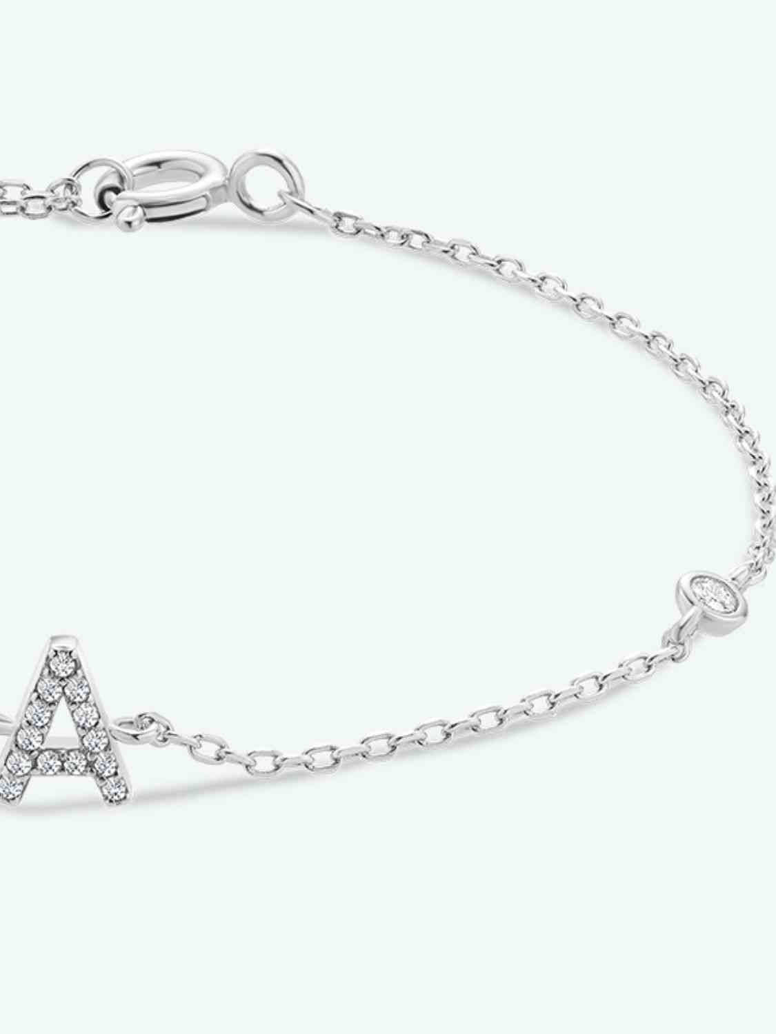 A To F Zircon 925 Sterling Silver Bracelet