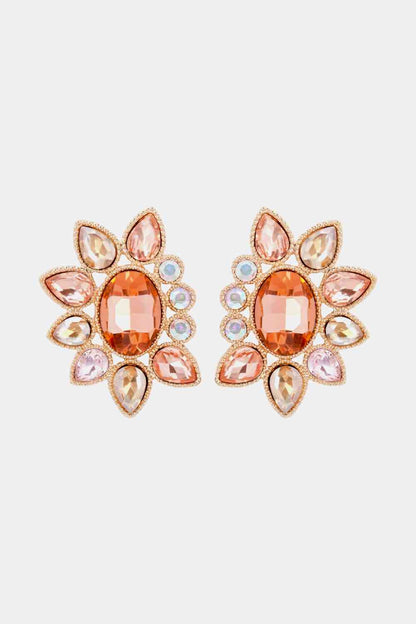 Geometrical Shape Glass Stone Dangle Earrings
