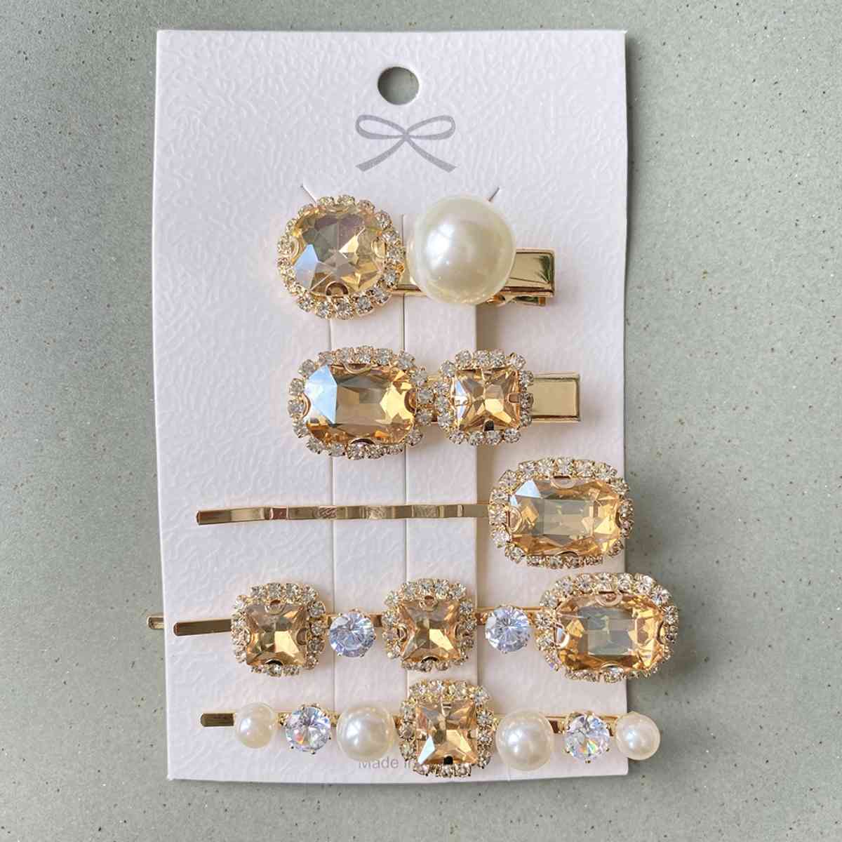 5 PC/Set Geometric Pearl Hair Clips