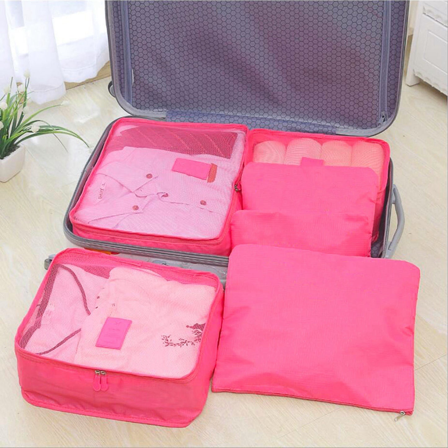 9Pc Clothes Storage Bags - Travel Luggage Organizer - Packing Cubes