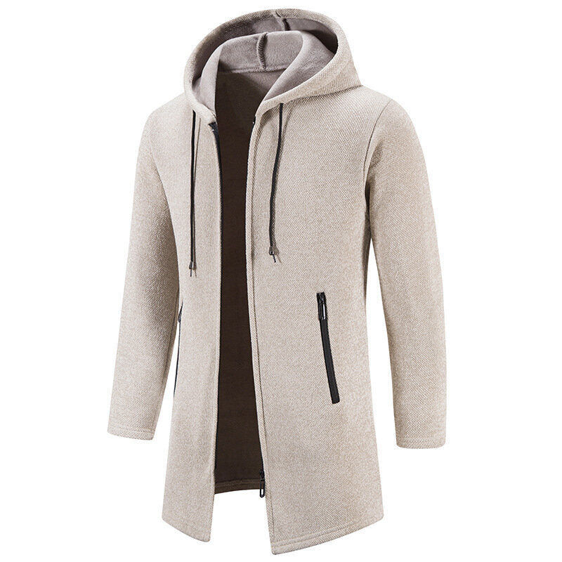 Men's Hooded Sweater Cardigan Fleece Jacket Outwear