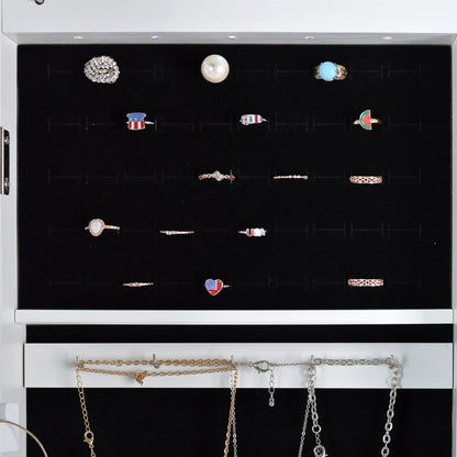 Full Mirror Jewelry Storage Cabinet - Can Be Hung on Door or Wall