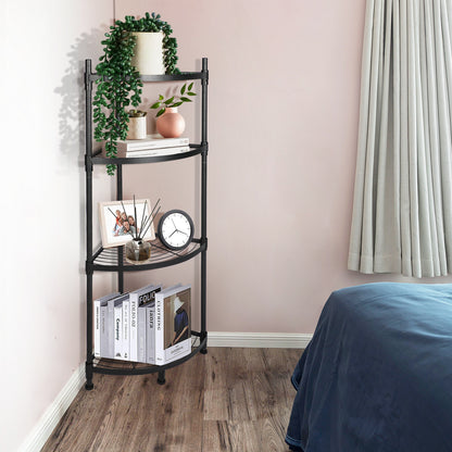4 Tier Corner Display Rack Multipurpose Metal Shelving Unit