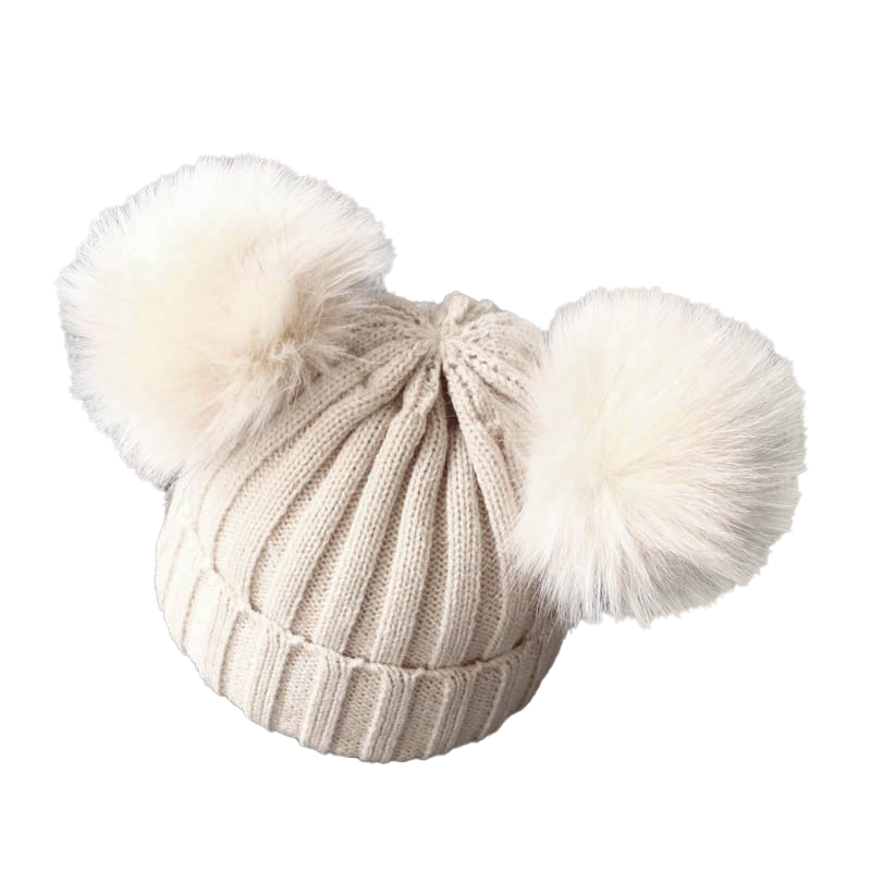 Cute Pompom Baby Hat Warm Winter Knitted Kids Baby Girl Boy Beanie Cap Solid Outdoor Infant Toddler Children Hat Bonnet