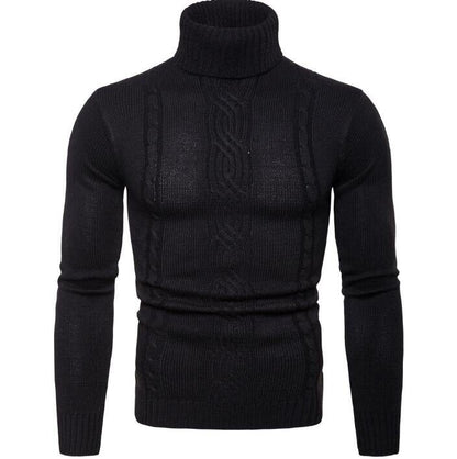 Men's Pullover Turtleneck Sweater Casual Slim Fit Long Sleeve