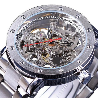 Hollow Out See Through Mechanical Watch Men's Fashion
