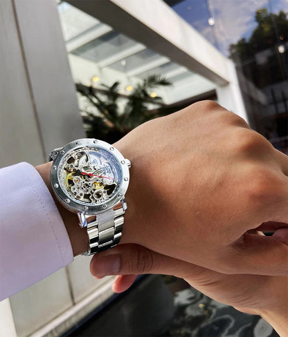Hollow Out See Through Mechanical Watch Men's Fashion