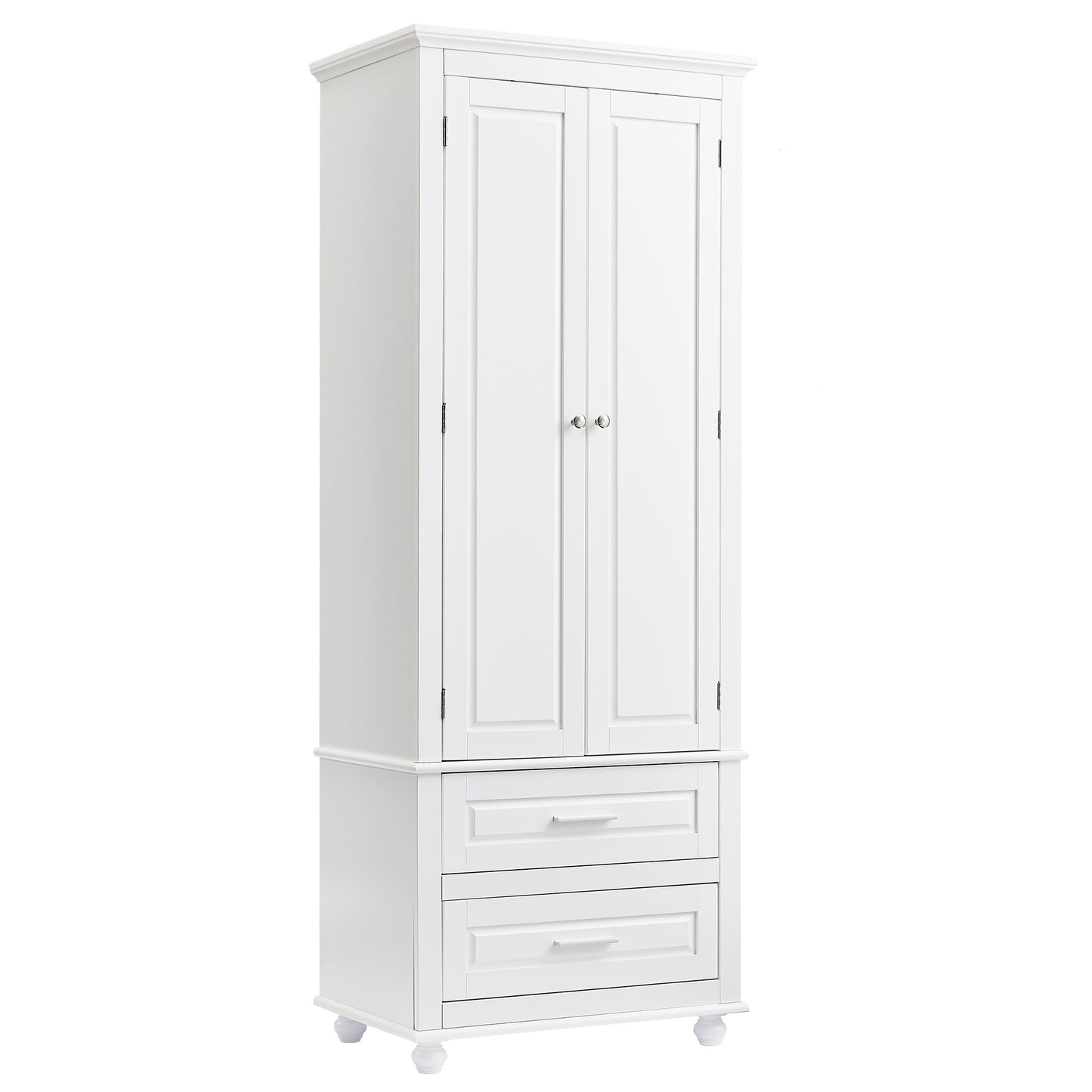 Tall Storage Cabinet with Two Drawers for Bathroom/Office