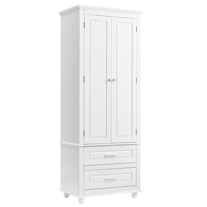 Tall Storage Cabinet with Two Drawers for Bathroom/Office