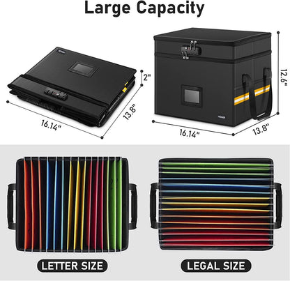 File Box - Fireproof Document Box - with Lock