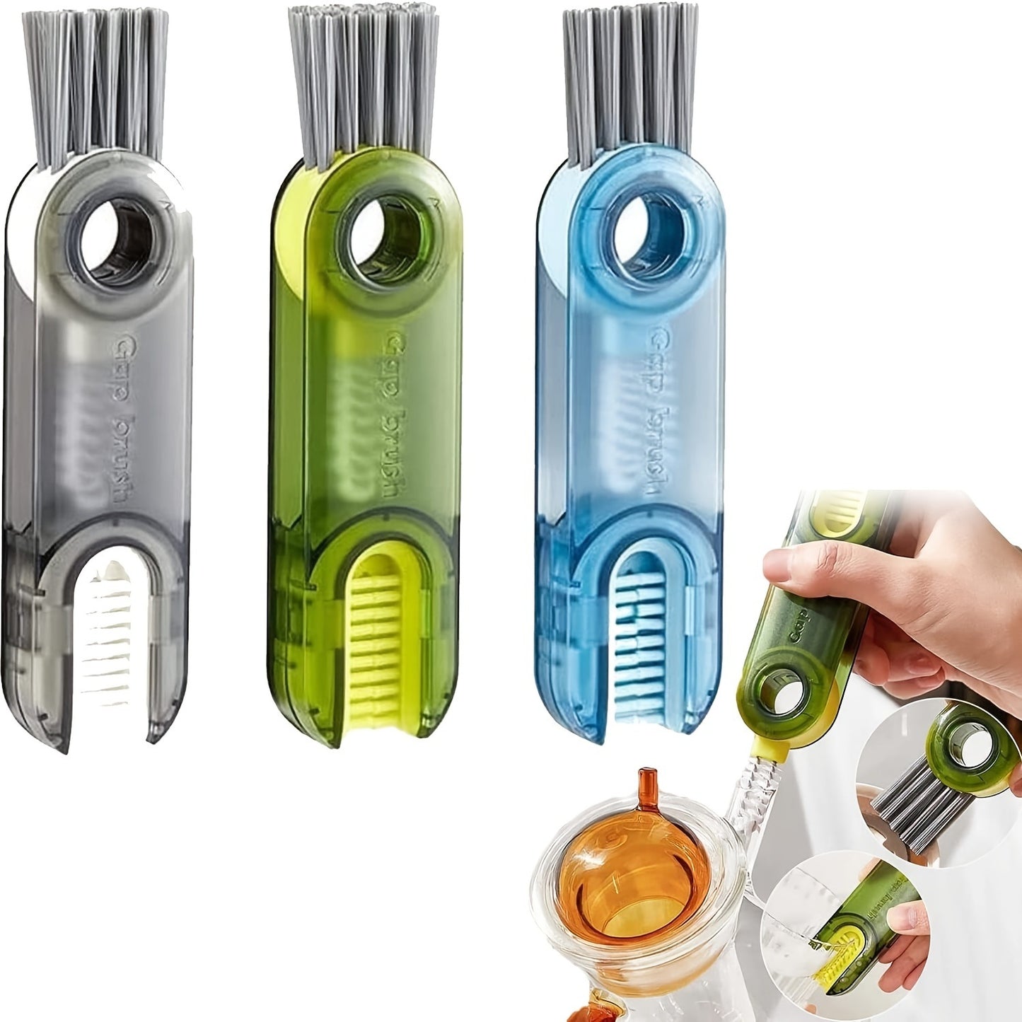 3 In 1 Cup Lid Gap Cleaning Brush Set