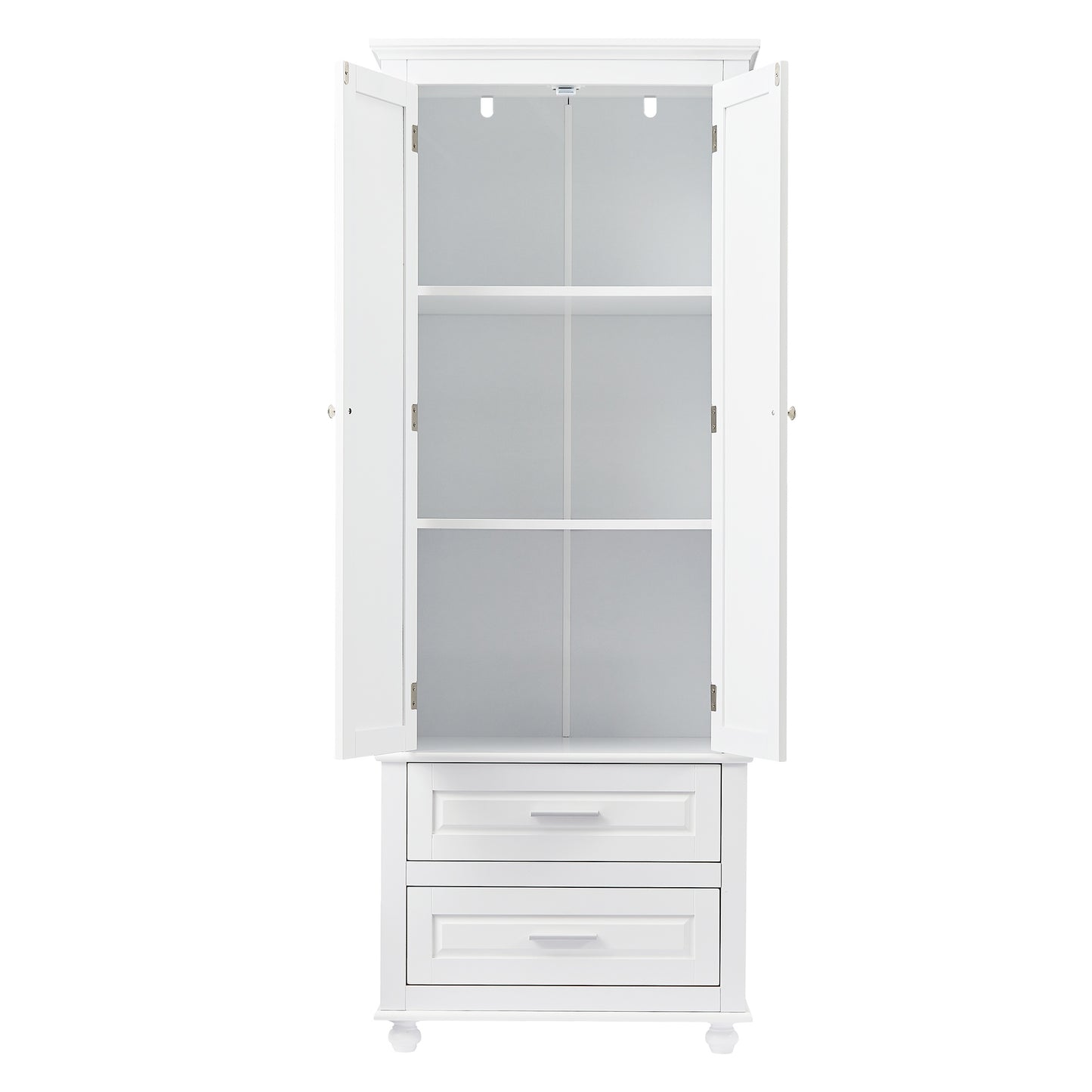 Tall Storage Cabinet with Two Drawers for Bathroom/Office