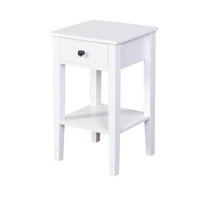 White Floor-standing Storage Table with a Drawer