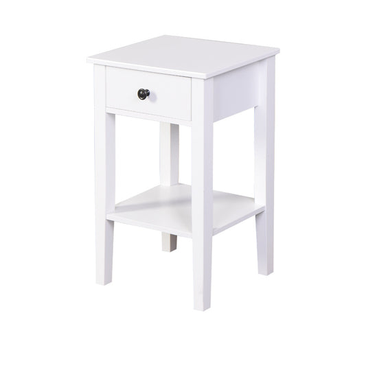 White Floor-standing Storage Table with a Drawer