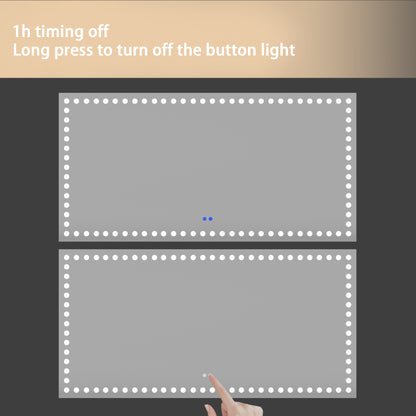 72X36 Inch Led-Lit Bathroom Mirror, Anti-Fog, Memory Rectangular Vanity Mirror