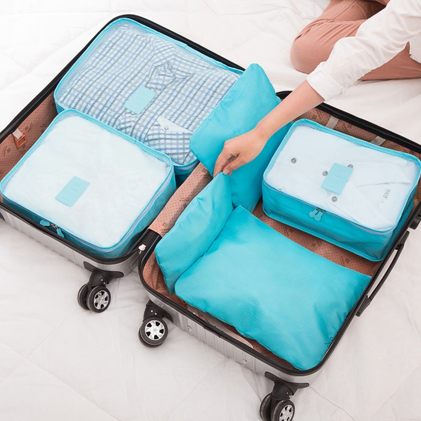 9Pc Clothes Storage Bags - Travel Luggage Organizer - Packing Cubes