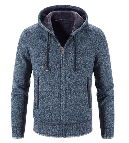 Men's Full Zip Hooded Fleece Sweater