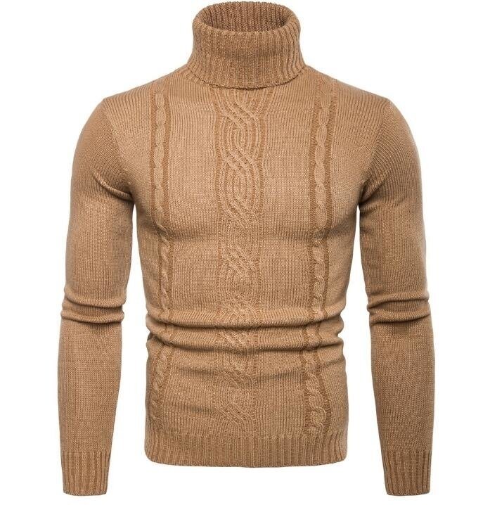 Men's Pullover Turtleneck Sweater Casual Slim Fit Long Sleeve