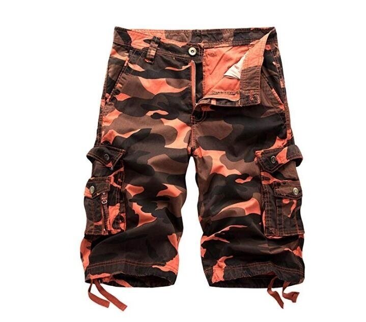 Men's Cotton Relaxed Fit Outdoor Camouflage Camo Cargo Shorts