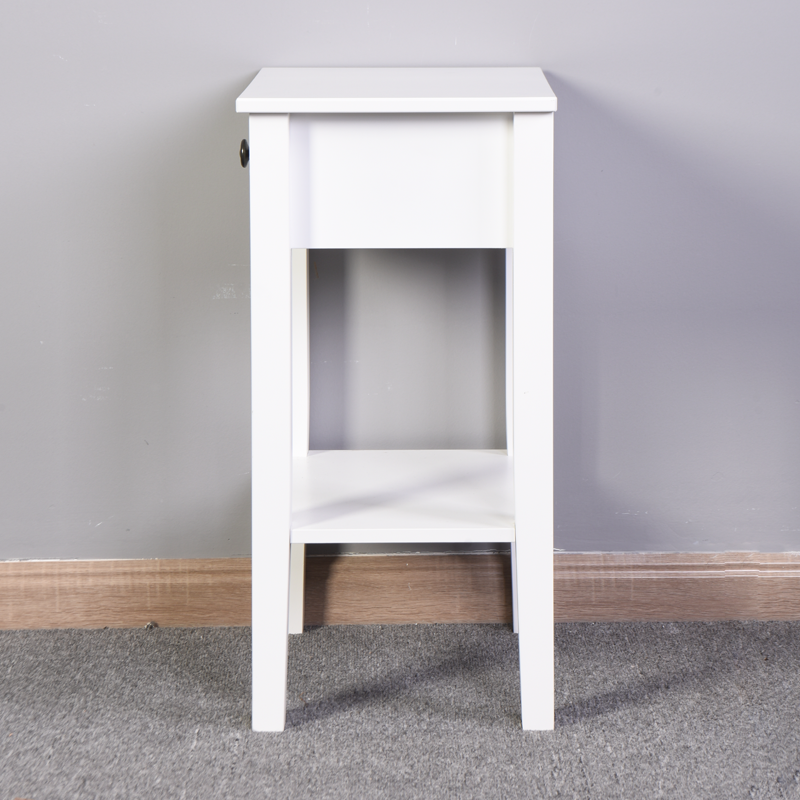 White Floor-standing Storage Table with a Drawer