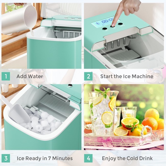 Countertop LCD Display Ice Maker with Ice Scoop