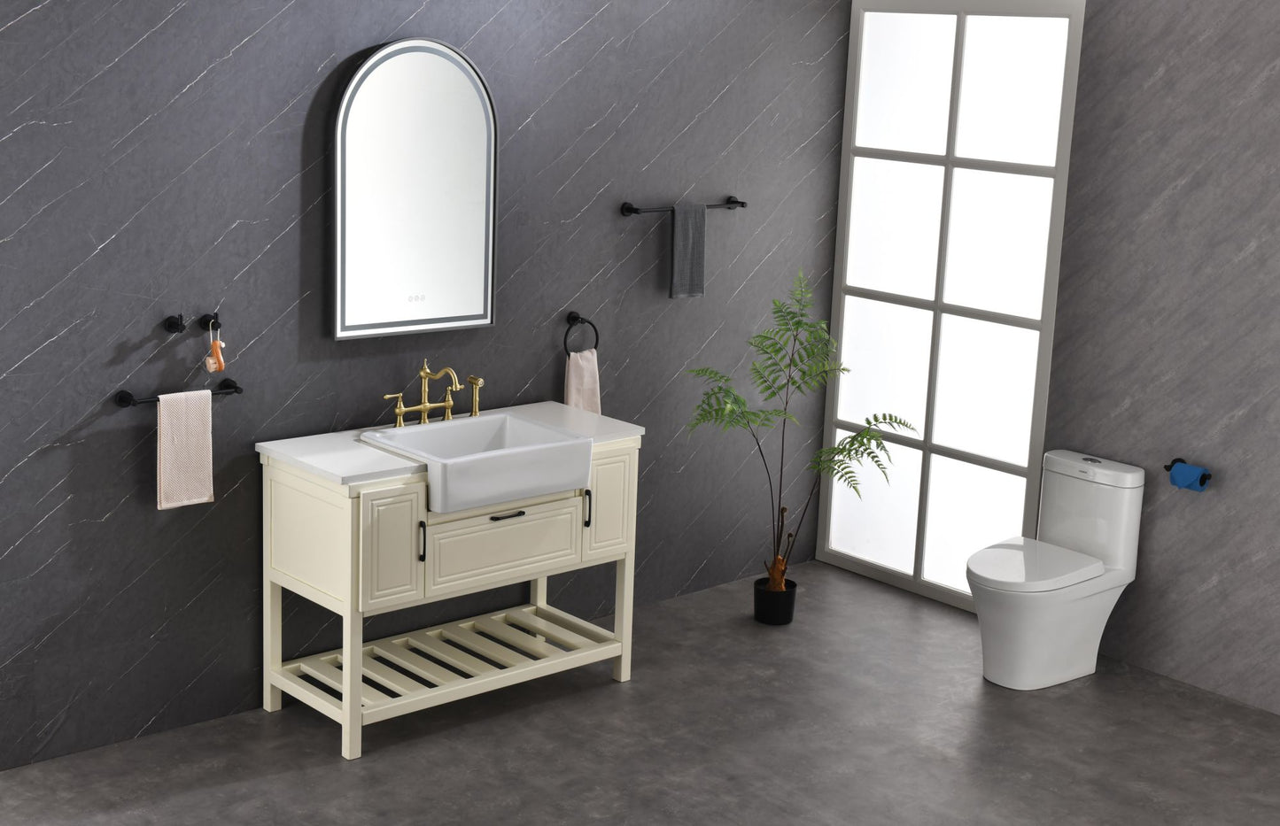 39in. W x 26in. H Oversized Rectangular Framed LED Mirror Anti-Fog Dimmable Wall Mount Bathroom Vanity Mirror Wall Mirror Kit For Gym And Dance Studio