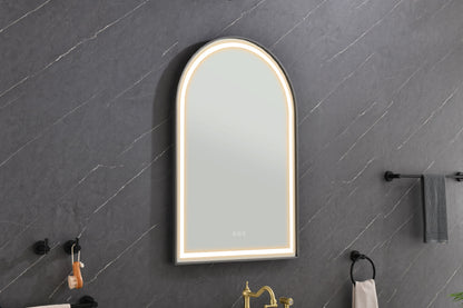 39in. W x 26in. H Oversized Rectangular Framed LED Mirror Anti-Fog Dimmable Wall Mount Bathroom Vanity Mirror Wall Mirror Kit For Gym And Dance Studio
