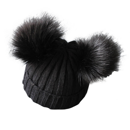 Cute Pompom Baby Hat Warm Winter Knitted Kids Baby Girl Boy Beanie Cap Solid Outdoor Infant Toddler Children Hat Bonnet