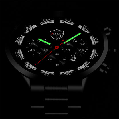 Sports Gold Stainless - Steel Quartz Wristwatch