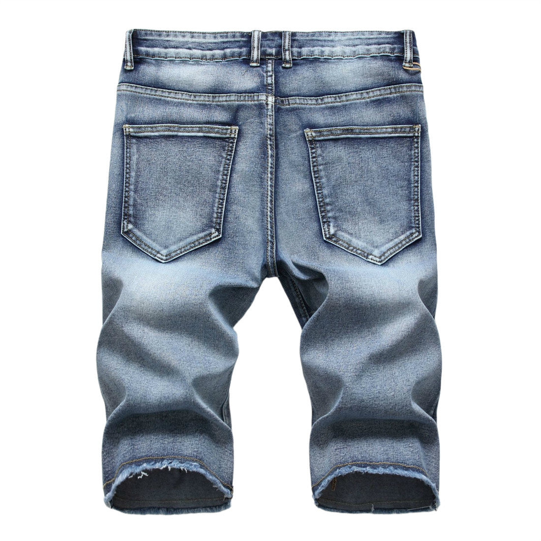 Men's Denim Shorts Ripped Distressed Straight Fit