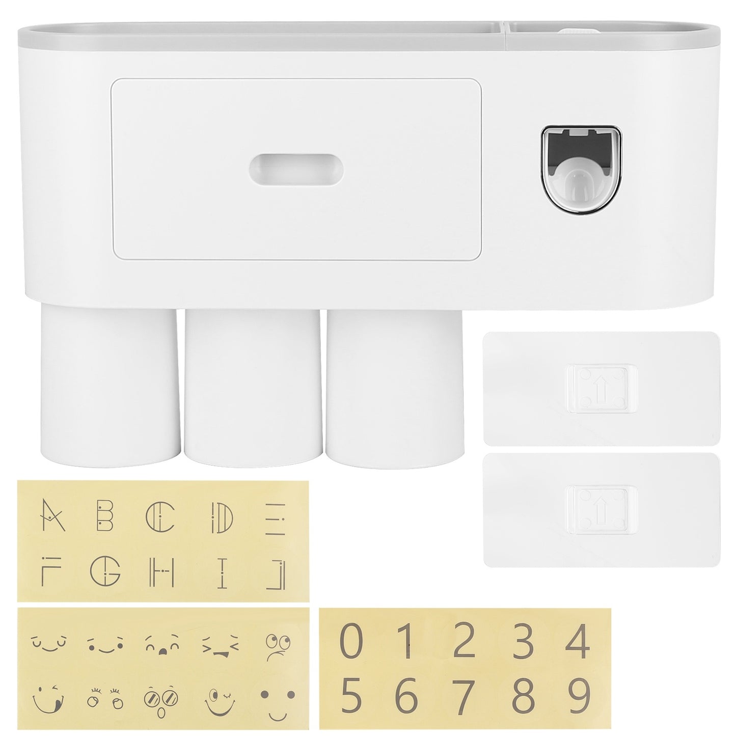 Multifunctional Wall Mount Toothbrush - Rack Organizer - Toothpaste Dispenser