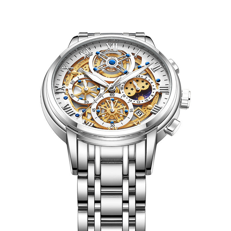 Quartz Watch Multi-Function Waterproof Hollowed