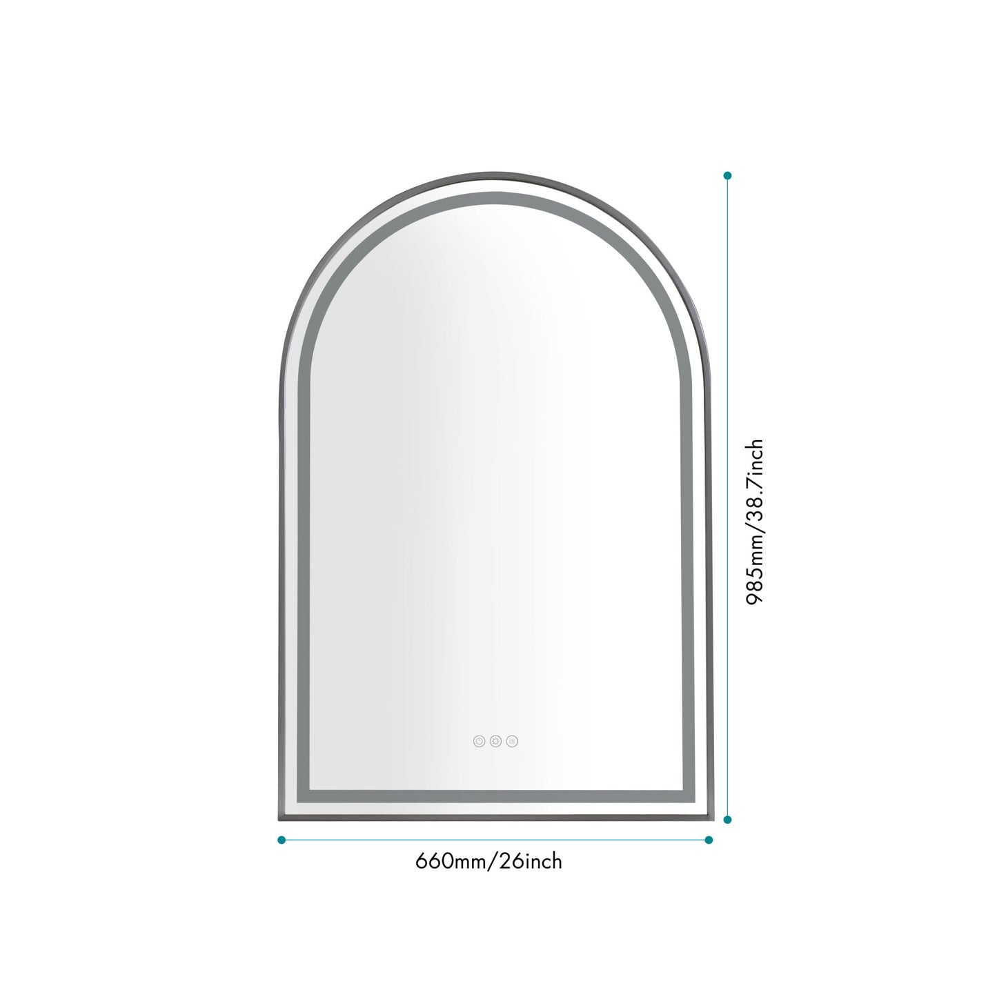 39in. W x 26in. H Oversized Rectangular Framed LED Mirror Anti-Fog Dimmable Wall Mount Bathroom Vanity Mirror Wall Mirror Kit For Gym And Dance Studio