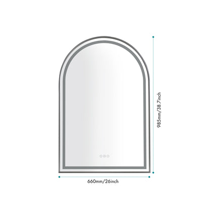 39in. W x 26in. H Oversized Rectangular Framed LED Mirror Anti-Fog Dimmable Wall Mount Bathroom Vanity Mirror Wall Mirror Kit For Gym And Dance Studio