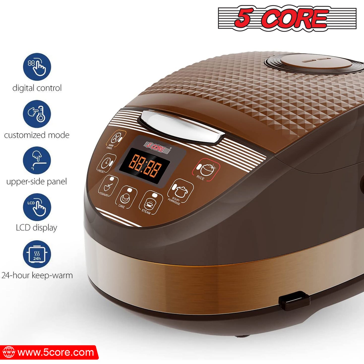 Electric Steamer, Digital Rice Pot Multi Cooker