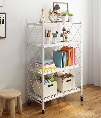 Metal Storage Shelving Unit Collapsible - for Kitchen Bathroom