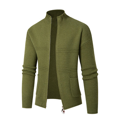 Men's Zippered Knitted Sweater Cardigan
