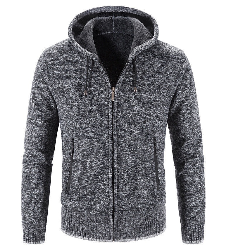 Men's Full Zip Hooded Fleece Sweater