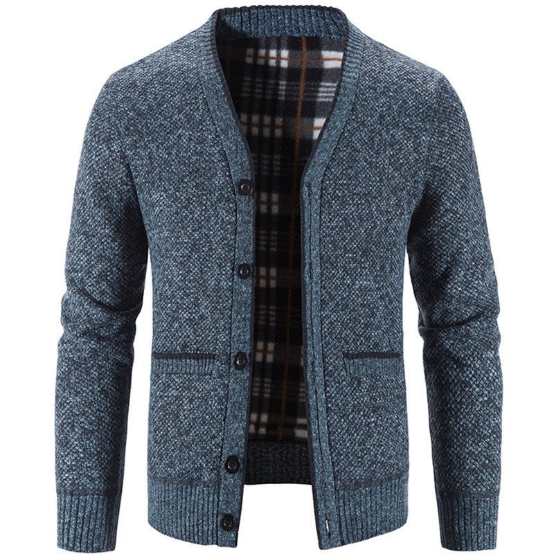 Men's Buttons Fleece Cardigan Sweater