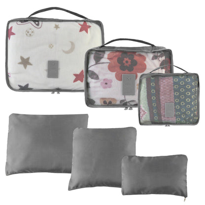 9Pc Clothes Storage Bags - Travel Luggage Organizer - Packing Cubes