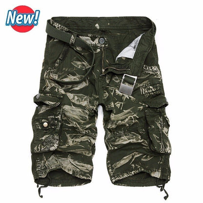 Men's Cargo Shorts - Casual Camouflage Military