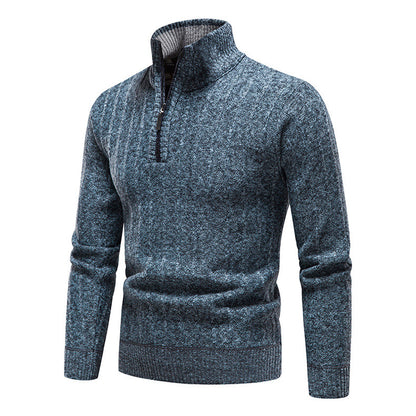 Men's Half Zip Pullover Knitted Fleece Sweater